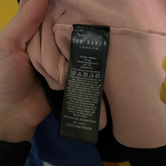 Ted Baker Womens Fenchi Stripe A Line Sweater Colorblock - Picture 7 of 9